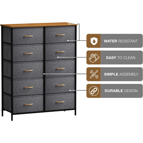 10 Drawer Wide Dresser