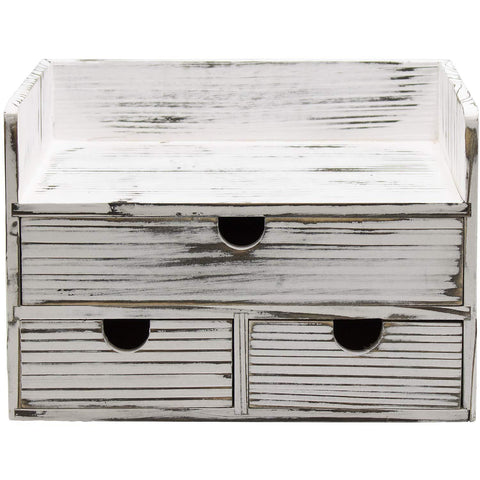 3 Drawer Rustic Desktop Organizer