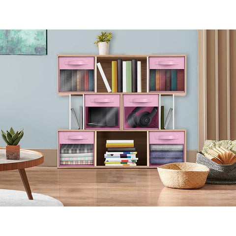13" Large Cube Storage Bins with Window (6 Pack, Pastel)
