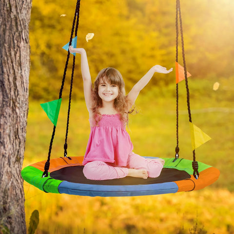 Saucer swing for backyard