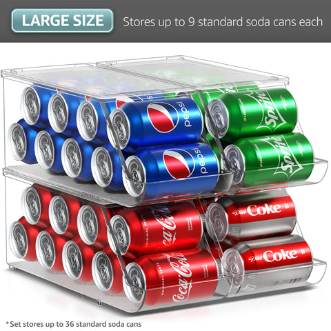 Soda Can Organizer Bin with Lid