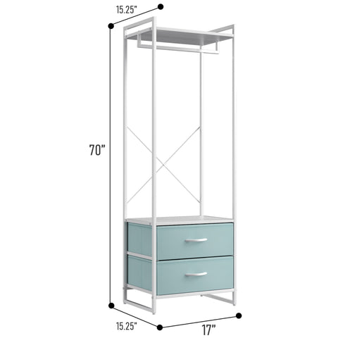 2 Drawer Clothing Rack Storage