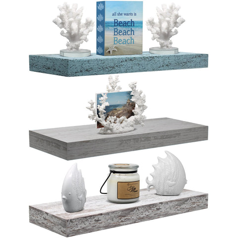 Coastal Rectangle Floating Shelves (3 Pack)