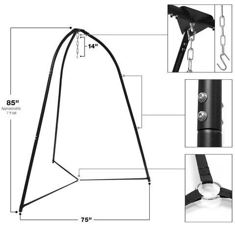 Steel Hammock Chair Stand Tripod Style