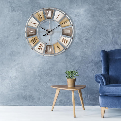 24" Vintage Industrial Wall Clock (Roman)