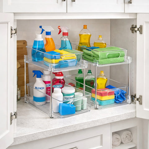2-Tier Pull-Out Cleaning Organizers