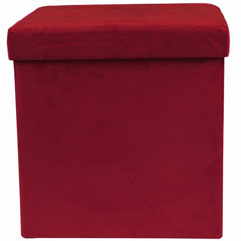 Faux Suede Storage Ottoman Cube