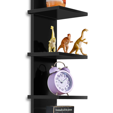 5 Tier Vertical Wall Shelf Unit with Hooks