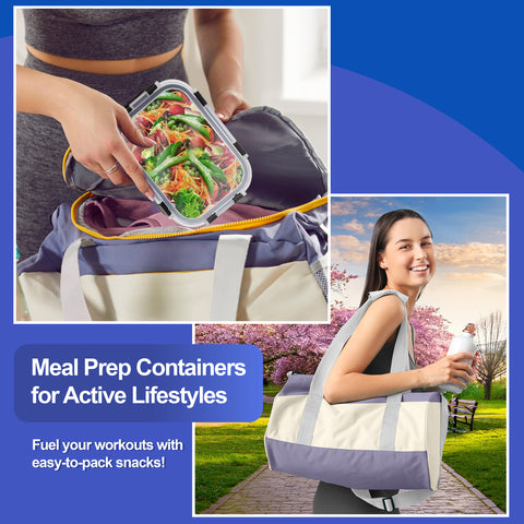 Airtight Glass Food Prep and Storage Container with Lid (Single)