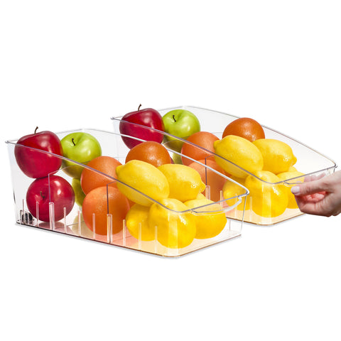 Curved Clear Organizing Bins on Wheels