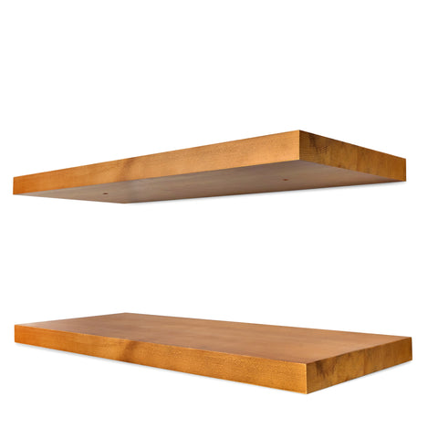 Solid Wood Floating Shelves (Set of 2, 24”)