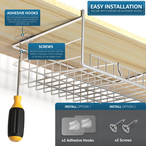 Under Cabinet Multipurpose Storage Metal Shelf