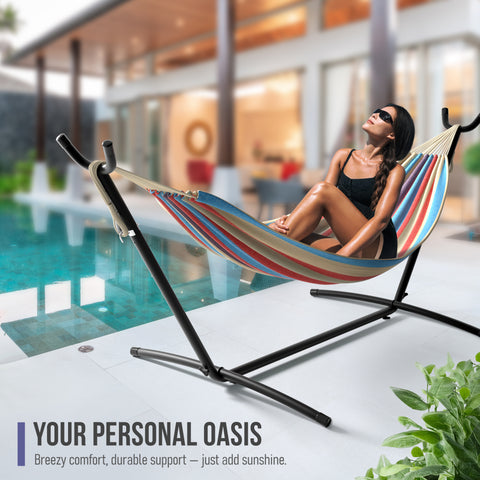 Double Hammock with Steel Stand
