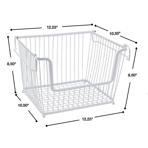 Iron storage basket with handle (Set of 2)