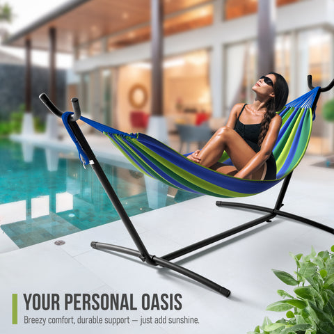 Double Hammock with Steel Stand