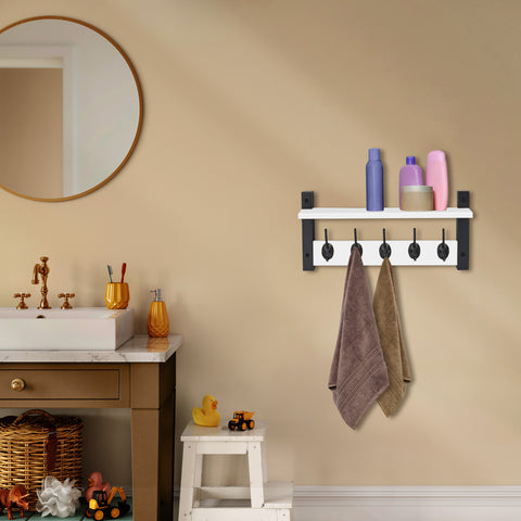 Coat Hooks Wall Mount Floating Shelf (Large & XL)