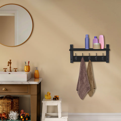 Coat Hooks Wall Mount Floating Shelf (Large & XL)