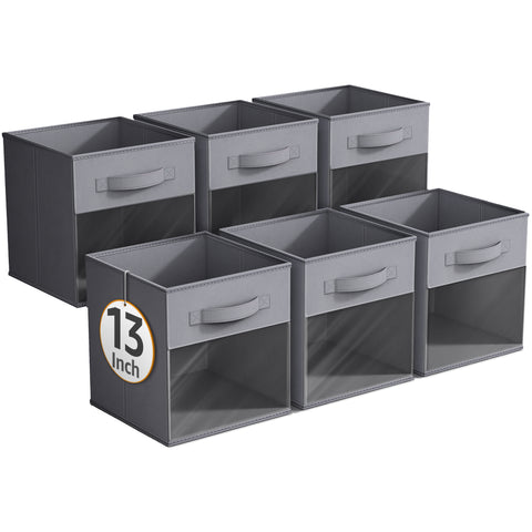 13" Large Storage Bin with Clear Window – 6-Pack