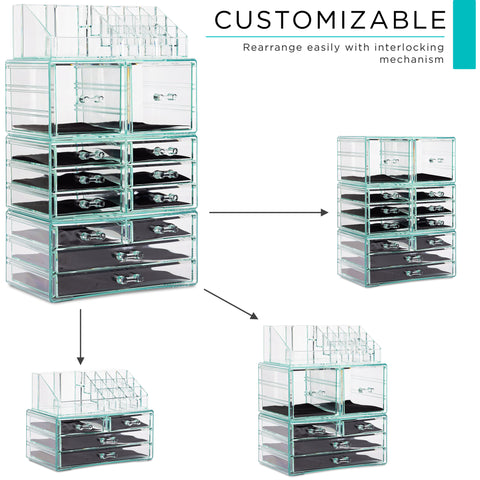 Makeup Organizer Case (12 drawer 4Pc)