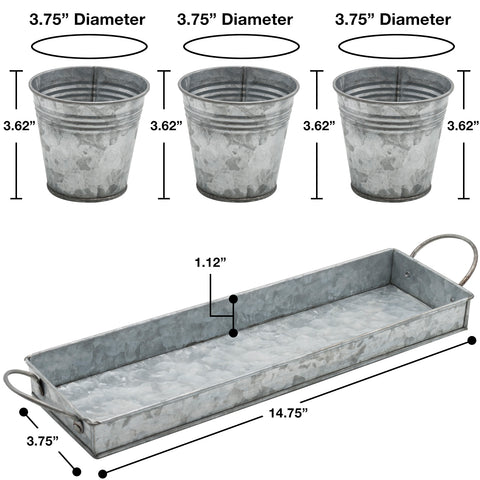 Planter Pot Trio & Tray Set