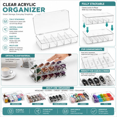 Cable Organizer Storage Boxes with Lid