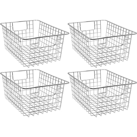 Metal Wire Storage Baskets (4 Pack)