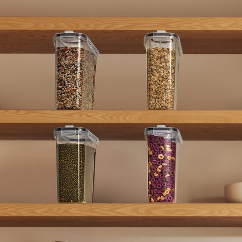 Narrow Airtight Food Storage Dispensers (4 Pack)