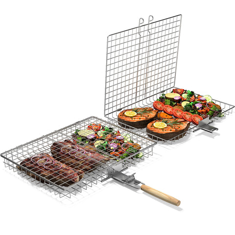 Large Stainless Steel Barbecue Grilling Basket