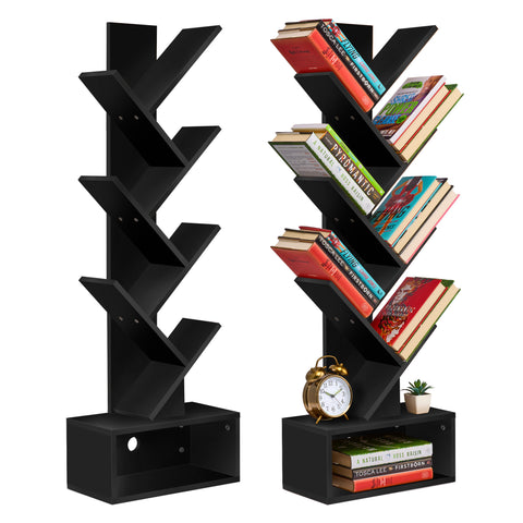 7 Tier Tree Bookshelf with Storage