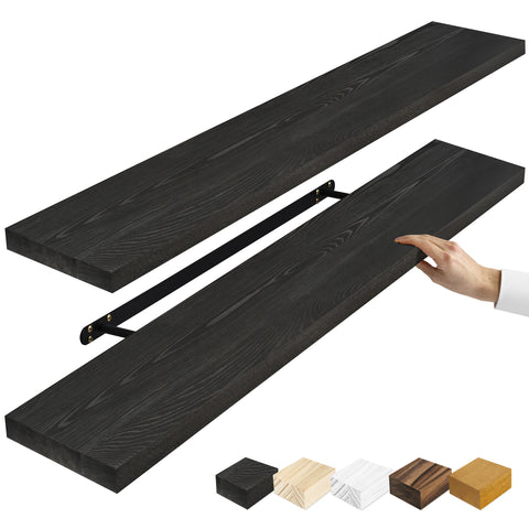 Solid Wood Floating Shelves (35”, Set of 2)