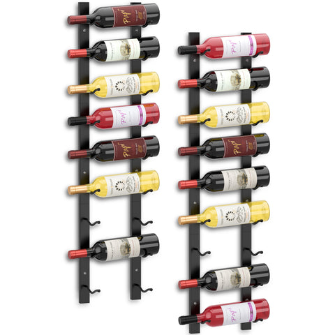 9-Tier, Single Row Wall Mounted Wine Rack