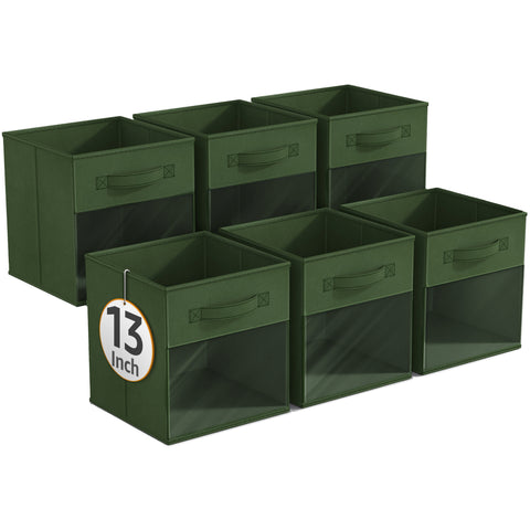 13" Large Storage Bin with Clear Window – 6-Pack