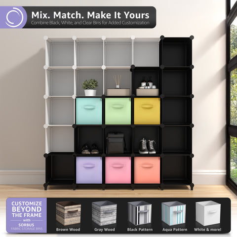 Cube Storage Organizer with Fabric Storage Bins