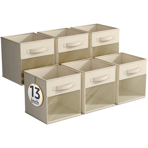 13" Large Storage Bin with Clear Window – 6-Pack
