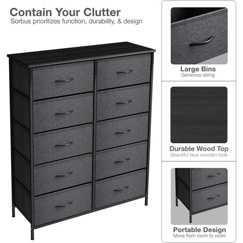 10 Drawer Wide Dresser