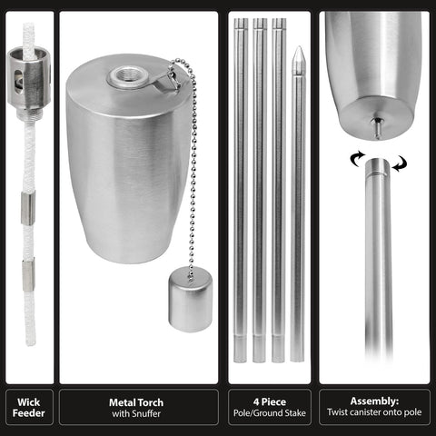 Matney Outdoor Decorative Torches - Set of 4 (Cylinder)
