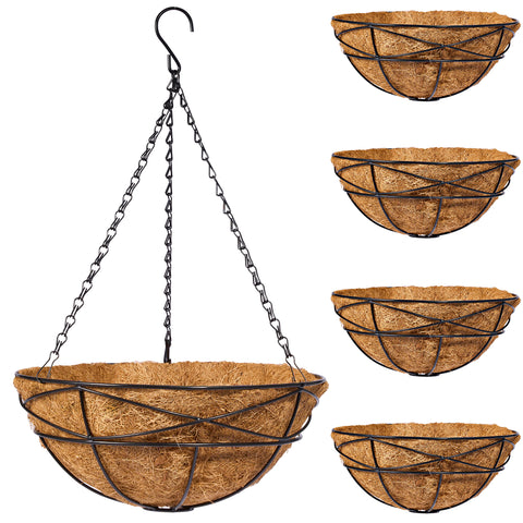 Hanging Planter Baskets w/Coco Liner (4 Pack)