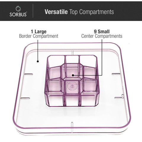 360Â° Makeup Organizer Carousel (3 Drawer)