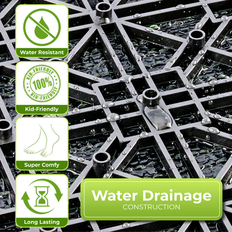 Artificial Interlocking Fake Grass Tiles