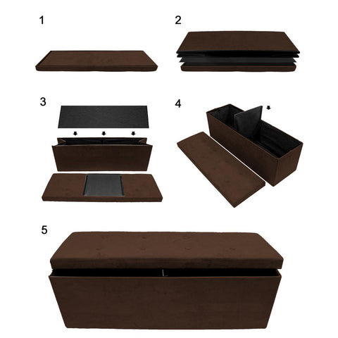 Faux Suede Storage Bench (Large)