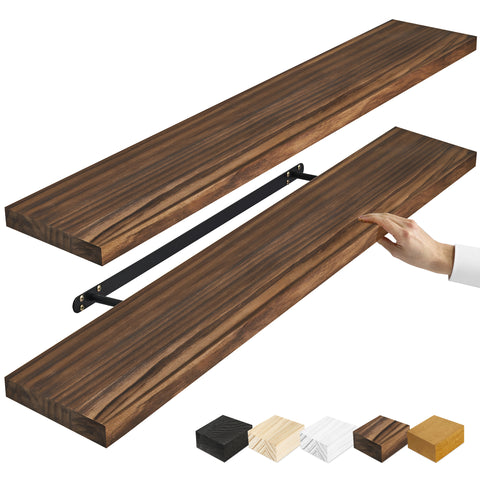 Solid Wood Floating Shelves (35”, Set of 2)