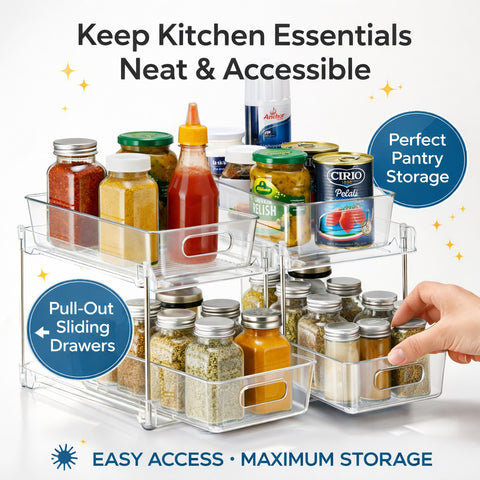 2-Tier Pull-Out Kitchen Organizers