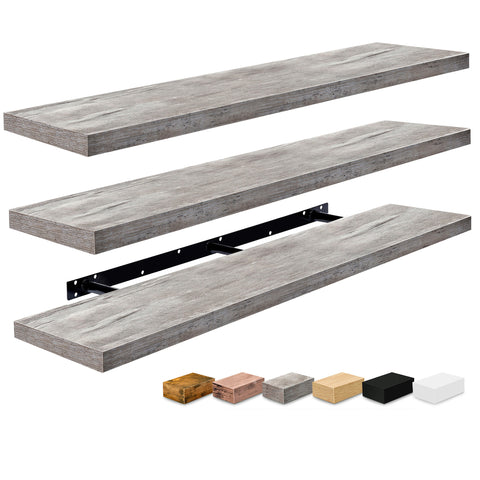 55-Inch Extra Long Floating Shelves (Set of 3)