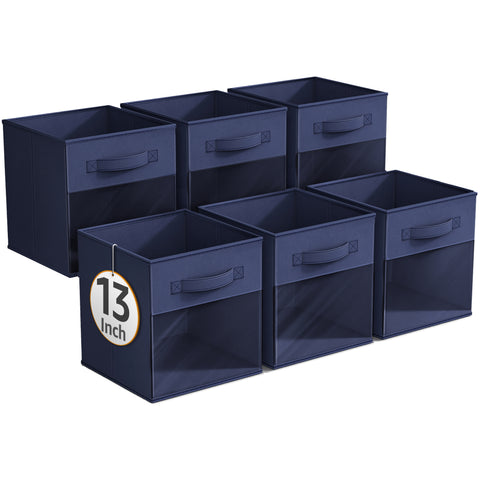 13" Large Storage Bin with Clear Window – 6-Pack