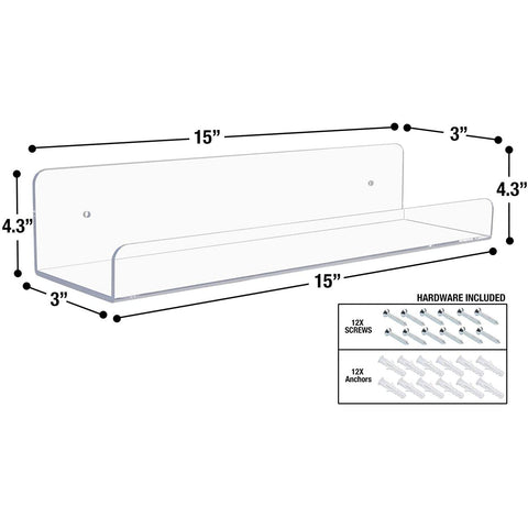 Acrylic Wall Display Shelf (6 Pc)