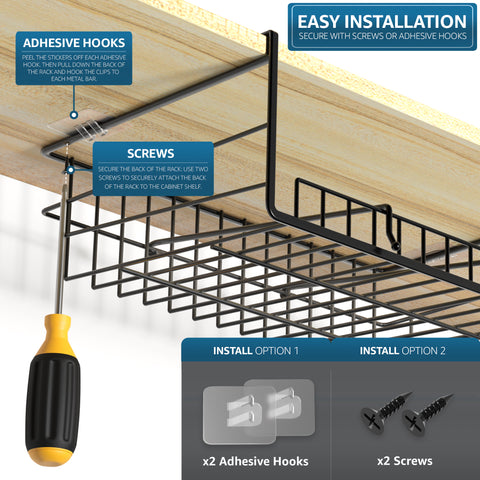 Under Cabinet Multipurpose Storage Metal Shelf