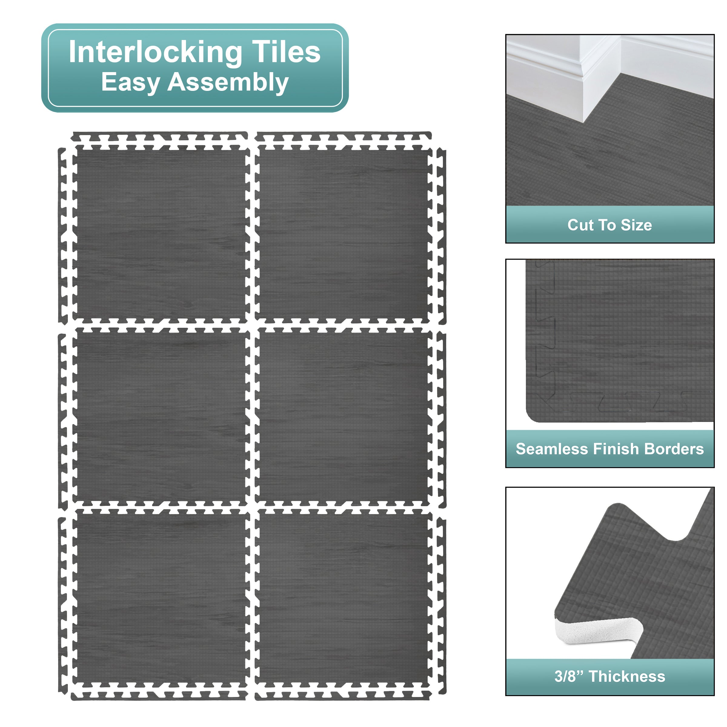 Floor Play Mat Interlocking Set (24 and 36 Pc Set) - Sorbus Home