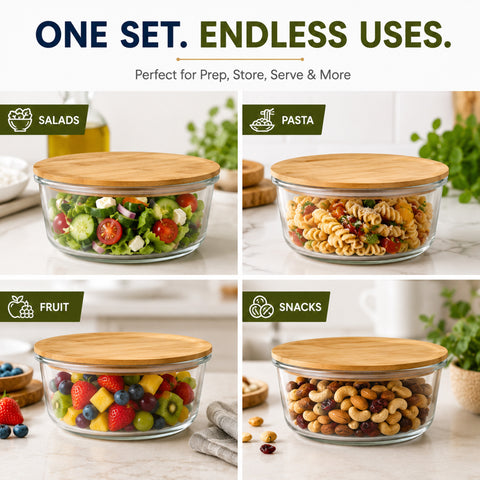 8-Pack Glass Food Storage Containers