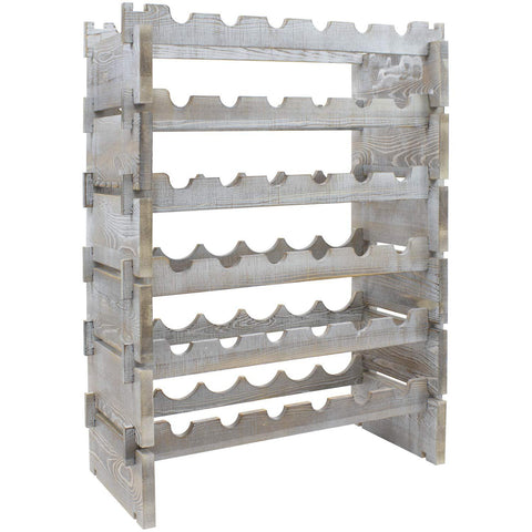 36 Bottle Rustic Wine Rack (6 Tiers)