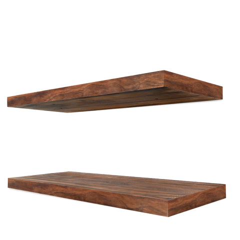 Solid Wood Floating Shelves (16”, Set of 2)